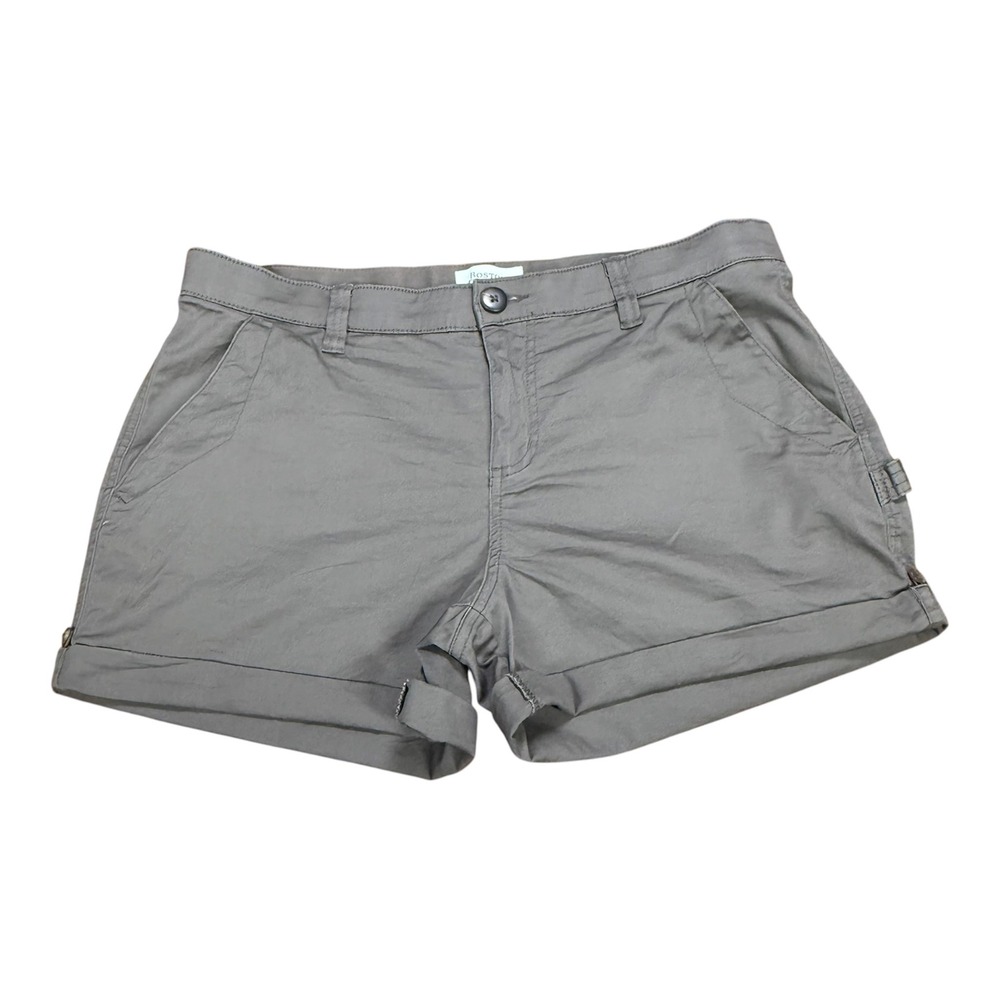 Boston Traders Womens Gray Stretch Utility Carpenter Shorts Size 14